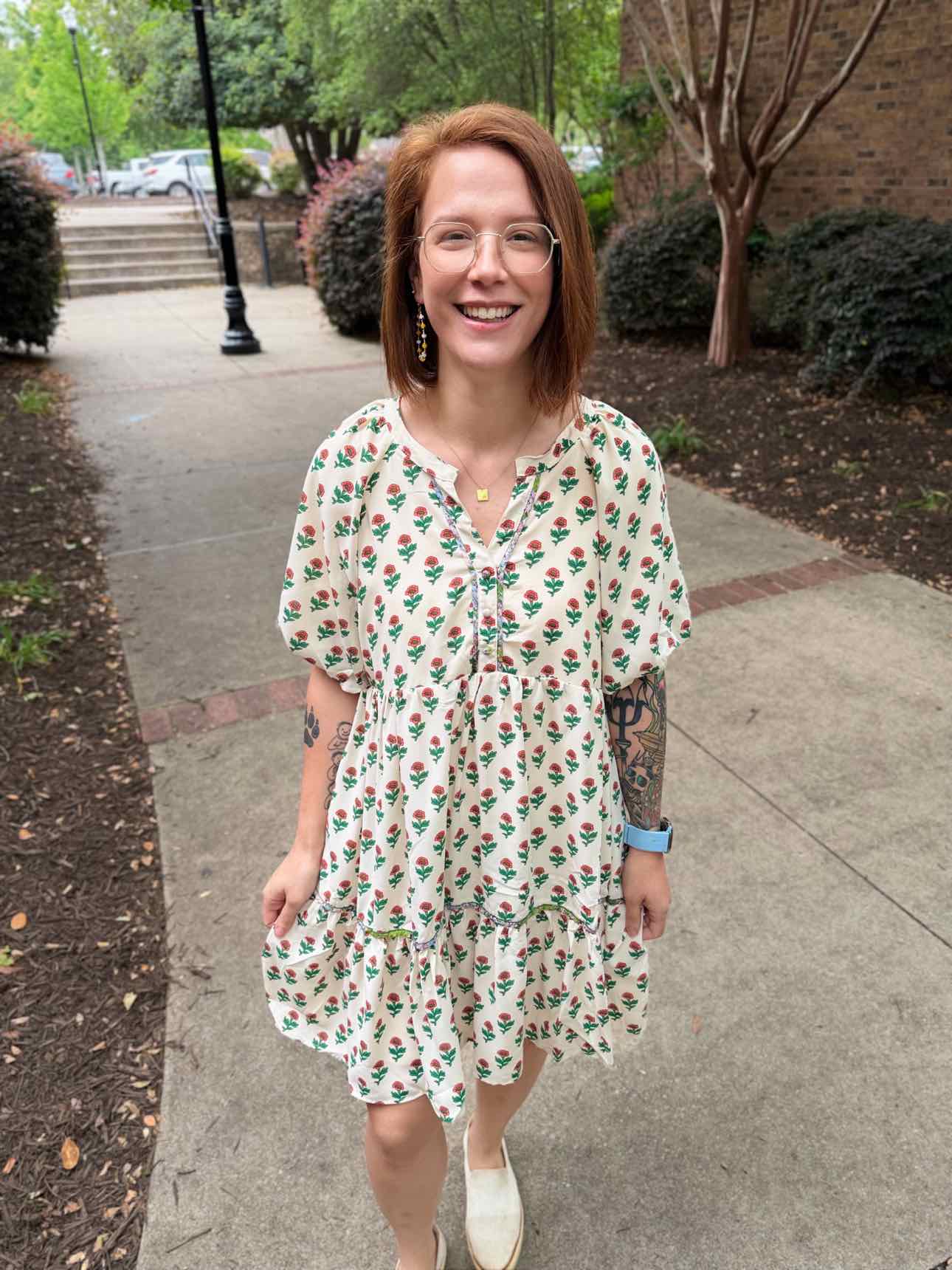 Umgee Cream Floral Dress