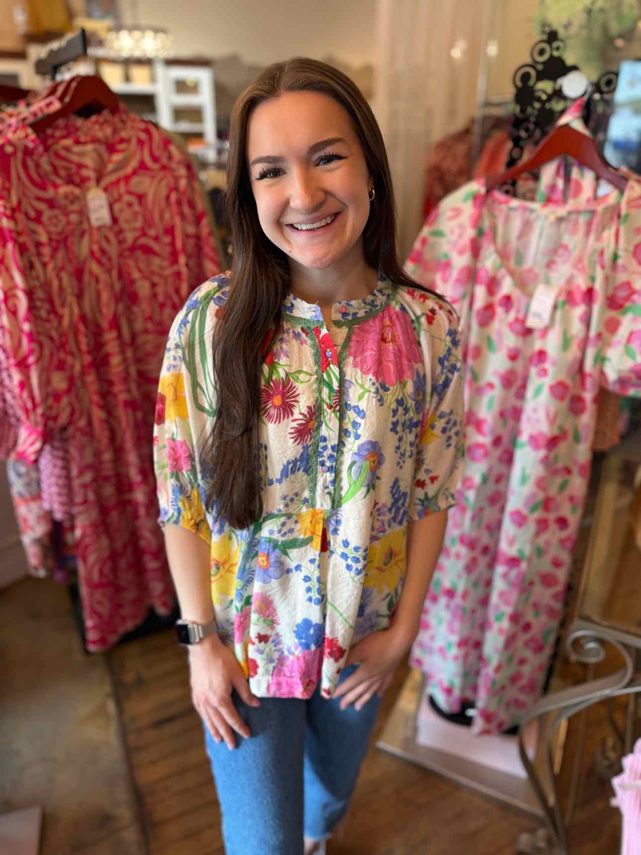 Umgee Floral Top