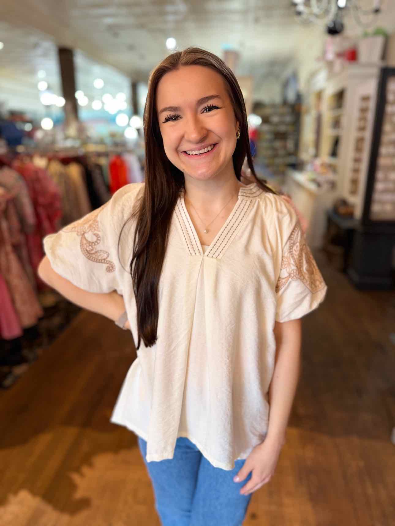 Umgee Tan Pattern Top