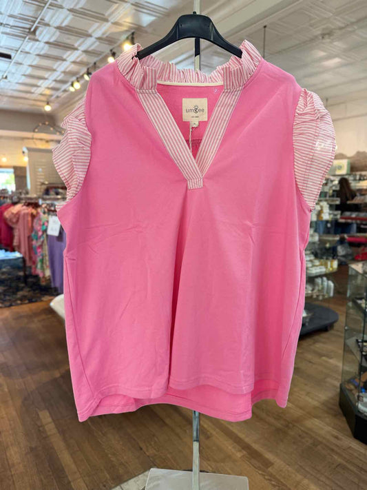 Umgee Striped Ruffle Top