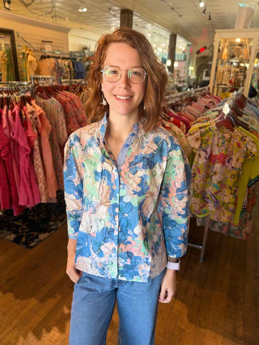 Jodifl Blue Floral Top