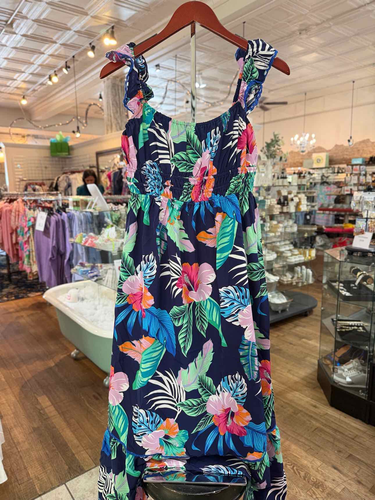 Umgee Blue Floral Dress