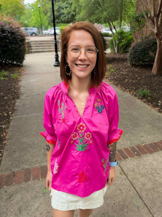 Umgee Pink Pattern Top