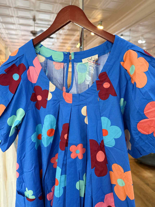 Easel Blue Floral Dress
