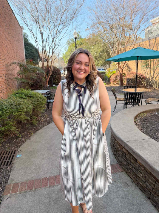 She & Sky White Stripe Dress