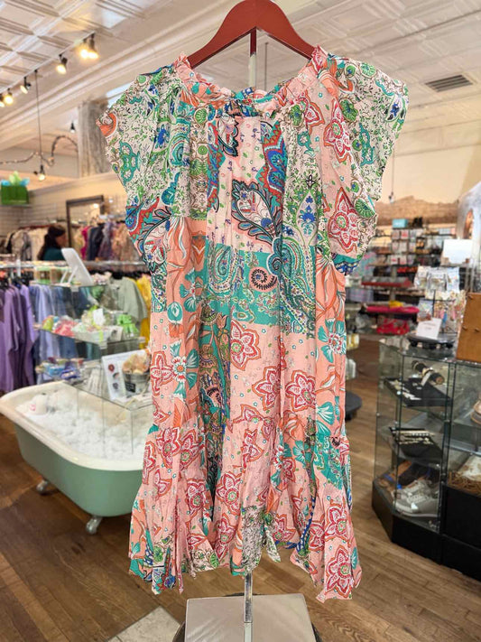 Umgee Peach Floral Dress
