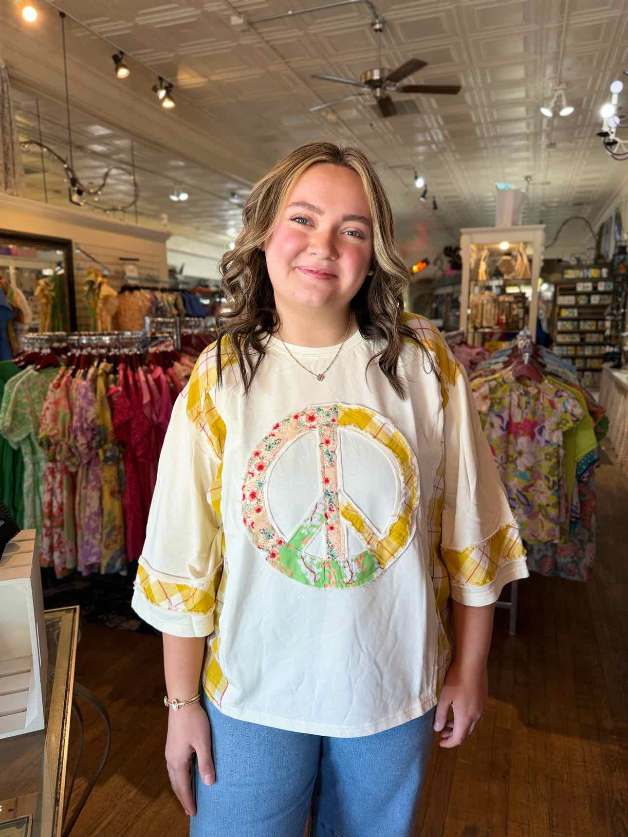 Easel Peace Sign Graphic Top