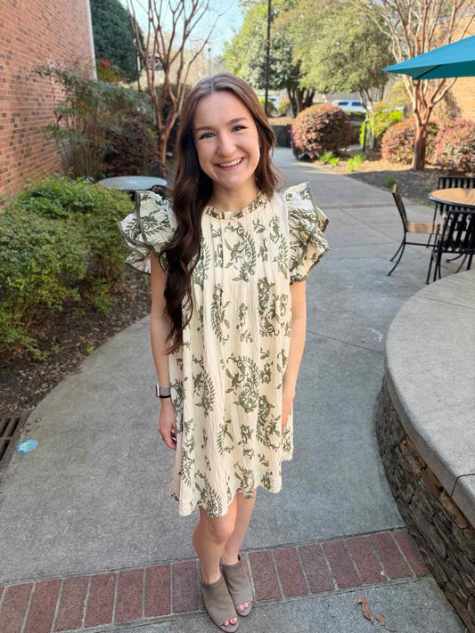 Umgee Ruffle Sleeve Dress