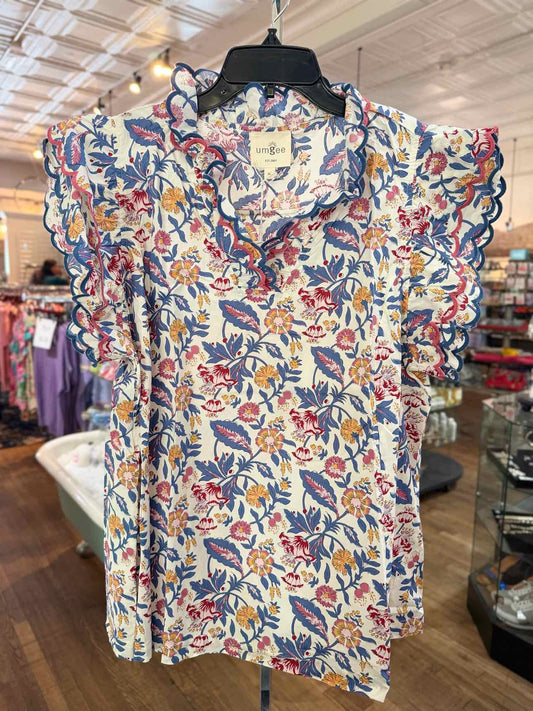 Umgee Blue Floral Top