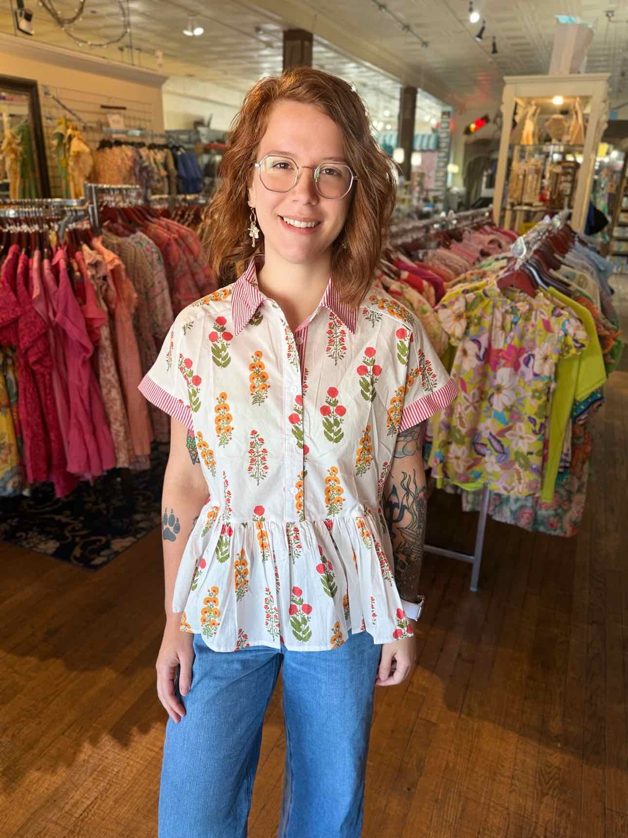 She & Sky Floral Top
