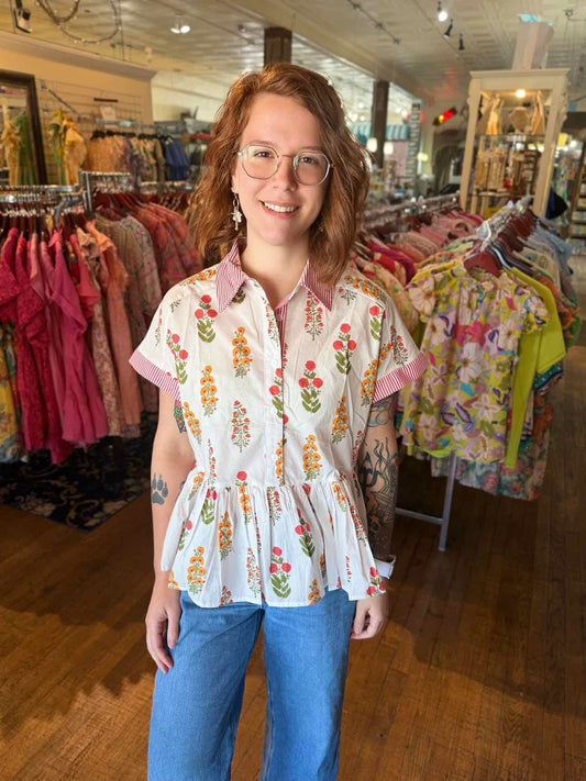 She & Sky Floral Top