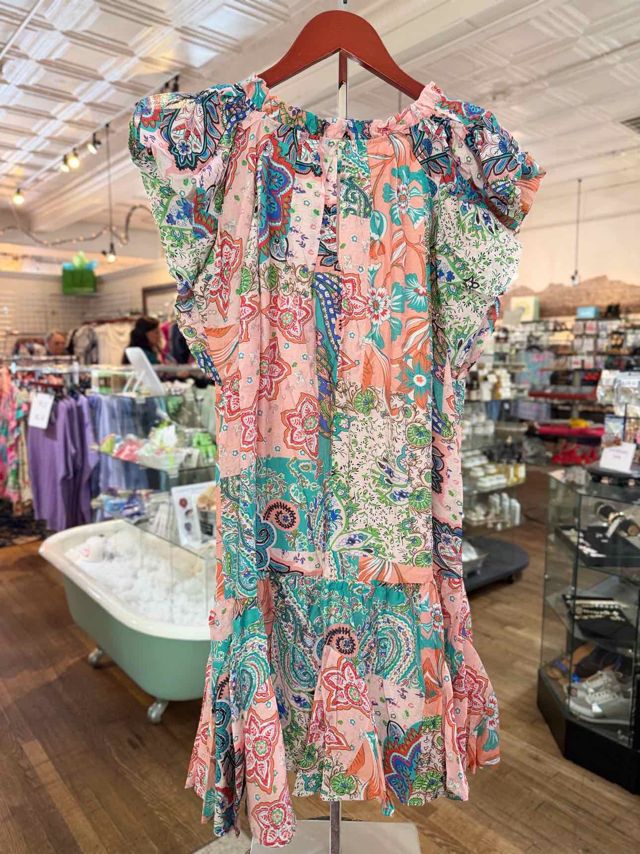 Umgee Peach Floral Dress