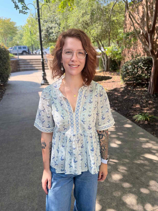 She & Sky Floral Top