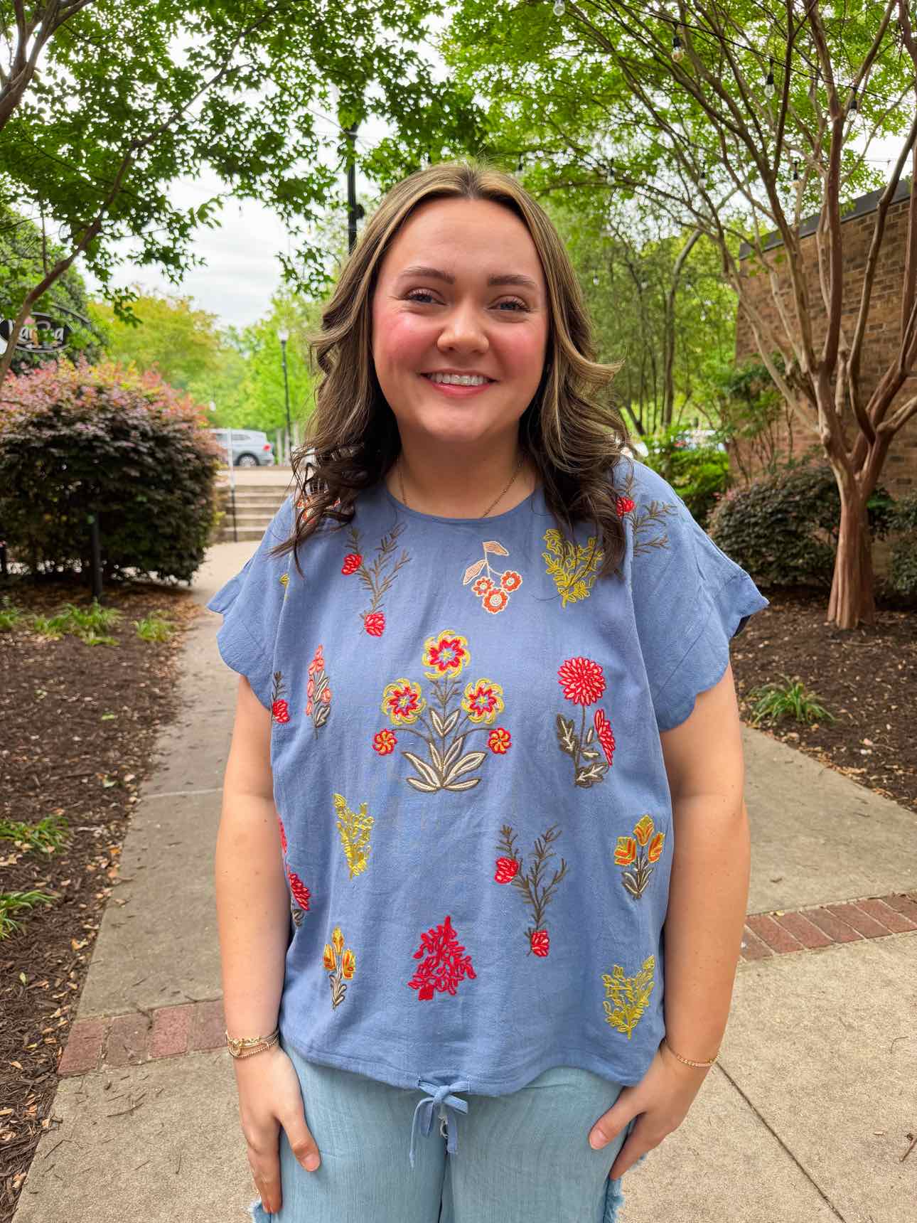Umgee Blue Floral Top