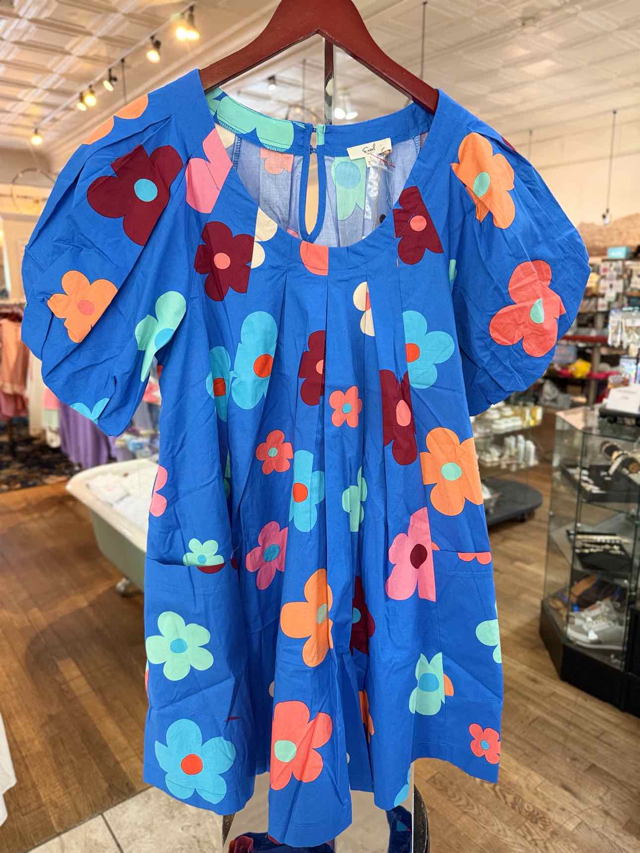 Easel Blue Floral Dress