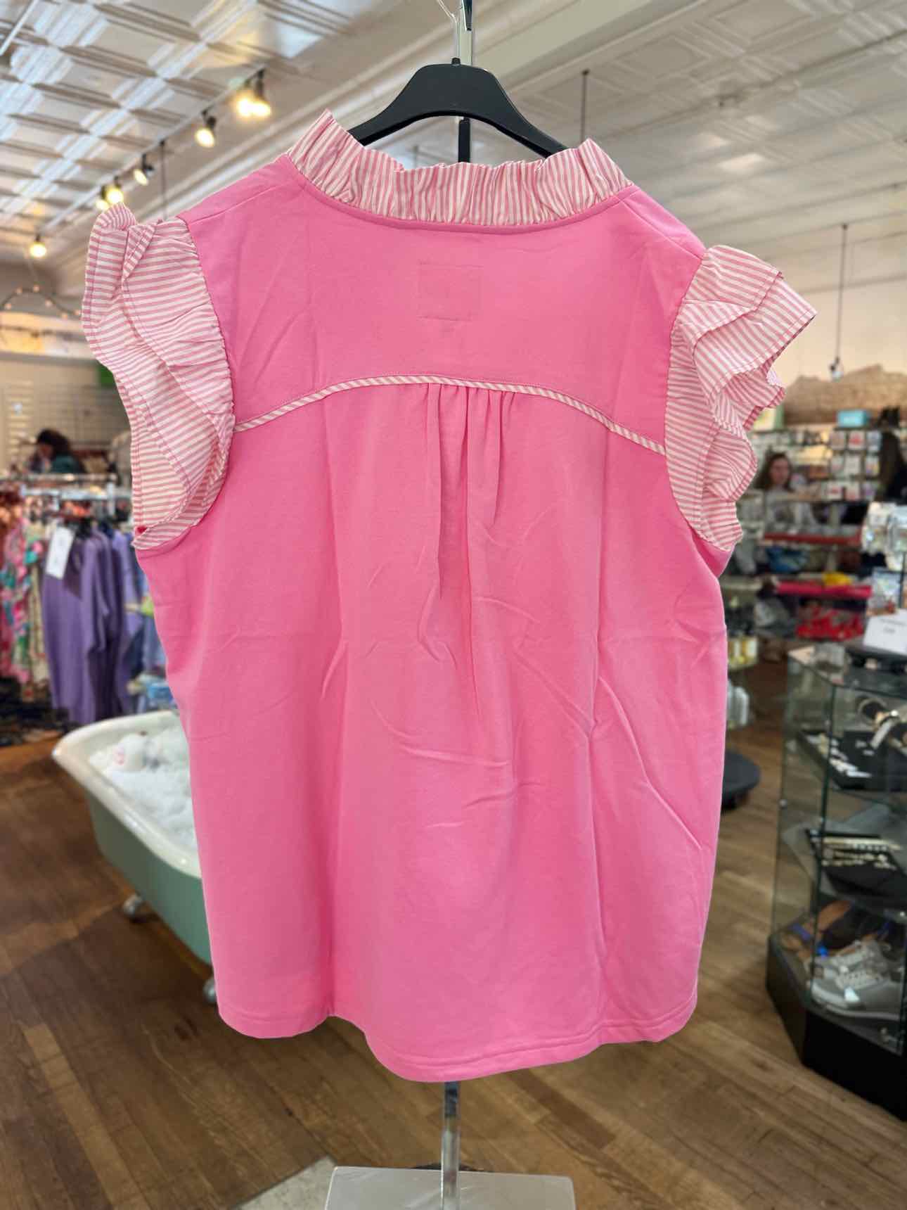 Umgee Striped Ruffle Top