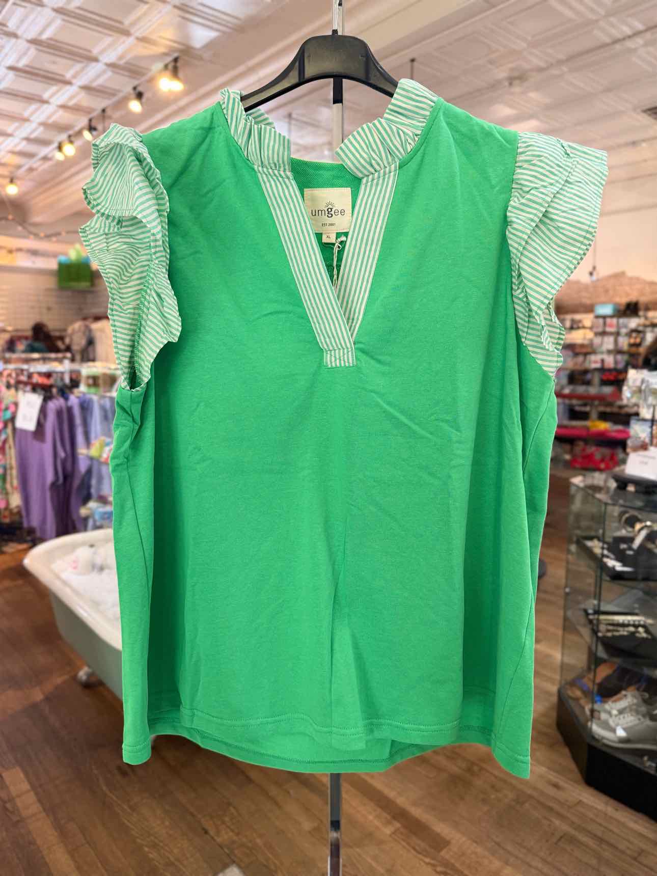 Umgee Striped Ruffle Top